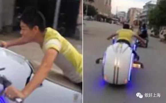 男子骑巨轮摩托上路！这确定不是上海迪士尼创极速光轮嘛？